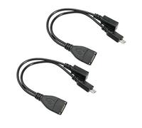 2 Câbles Micro USB OTG en Y - Adaptateur Micro USB vers USB Femelle 2 en 1 OTG et Charge - Compatible Téléphones, Tablettes Android et DJI - Transfert De Données Rapide Jusqu’à 480 Mbps
