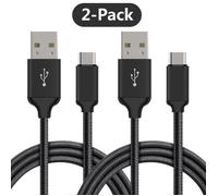 2 Câbles TYPE C USB C de recharge et de Transfert pour SONY XPERIA 5 ( 1 mètre + 2 mètres -Noir )