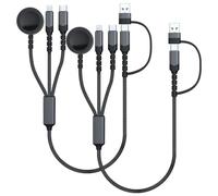 Callstel 2 câbles USB-A / USB-C vers Lightning / USB-C / Apple Watch - 35 cm