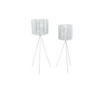 2 cache-pots sur pieds en métal mesh -