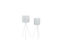 - 2 Cache-pots sur pieds en métal Mesh - Blanc - Mesh