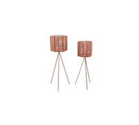 2 cache-pots sur pieds en métal mesh -