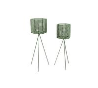 2 Cache-Pots Sur Pieds En Métal Mesh - Vert Vert