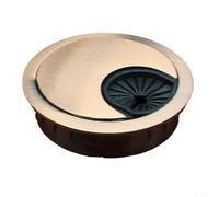 2 cache-trous en alliage de zinc métallique pour bureaux et armoires, conçus pour gérer efficacement les câbles avec une construction élégante et élégante pour une utilisation à long terme (patine