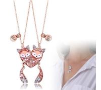 2 Cadeau Amitié Pendentif Collier Ensemble, Magnétique Assorti Collier，Meilleur Ami Cadeau D'anniversaire collier bff