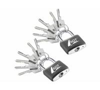 2 cadenas à clé - en laiton, acier et aluminium - 43 mm [AGT]