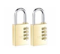 AGT Cadenas à code 4 chiffres Laiton 38 mm Lot de 2