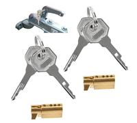 2 Cadenas pour Remorque avec 4 Clés Antivol Haute Sécurité 50mm ， Compatible Erde/Daxara/Maypole - Alliage Cuivre Résistant - Verrouillage Rapide Protection Anti-Vol，Extrêmement robuste et durable