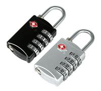 2 Cadenas TSA avec Code à 4 Chiffres argenté et Noir