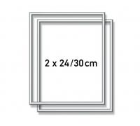 2 Cadres Aluminium Argent 24 x 30 cm - Peinture par numéros