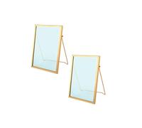 2 cadres en verre vintage - rectangle - 13 x 18,5 cm