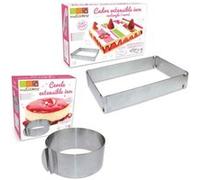 Plat / moule Scrapcooking 2 cadres pâtisserie extensibles - cercle & rectangle