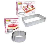 2 cadres pâtisserie extensibles - cercle & rectangle Scrapcooking