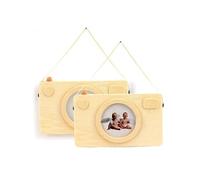2 cadres photo en bois - Appareil photo Polaroïd 20 x 12 cm Beige