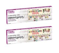 2 calendriers des Anniversaires en bois 40 x 12 cm