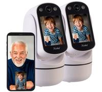 2 caméras de surveillance motorisées Pan-Tilt Full HD connectées avec écran [7Links]