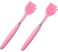 2 Canne à gratter le dos, Portable, 5 sections, Extensible, Télescopique, Masseur de dos en métal formé à la main, Tout seul
