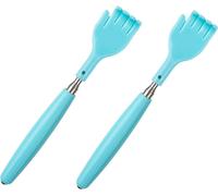 2 Canne à gratter le dos, Portable, 5 sections, Extensible, Télescopique, Masseur de dos en métal formé à la main, Tout seul