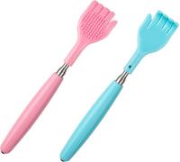 2 Canne à gratter le dos, Portable, 5 sections, Extensible, Télescopique, Masseur de dos en métal formé à la main, Tout seul