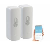 2 capteurs de température et d'humidité de l'air connecté avec commandes vocales Luminea Home Control