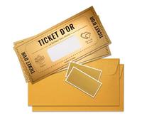2 Cartes à Gratter en Or Golden Ticket Surprise | Carte Révélation Cadeau Vacances | Idées Cadeaux d'Été | Cadeaux de Graduation | Passe d'Embarquement pour les Fêtes