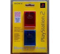 2 Cartes Mémoire 8 Mo Playstation 2 - bleu / rouge