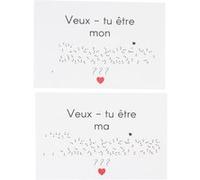 2 cartons demande parrain marraine 15x10cm blanc - générique 94888 Blanc G