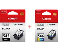 2 CARTOUCHE CANON : NOIR 545 + COULEUR 546 / pg-545 cl-546 pas 545xl 546xl deux