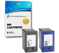 2 Cartouches d'encre compatibles pour HP Deskjet 3940 F2120 F2180 F2280 F380 F4180 D1460 D2360 D2460 Officejet 4315 PSC 1410 - Remplacement pour HP 21XL (C9351AE) & HP 22XL (C9352AE)