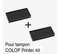2 Cassette D'encre Recharge Pour Tampon Colop Printer 40 59x23mm - Noir