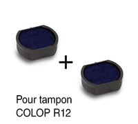 2 Cassette d'encre recharge pour tampon COLOP Printer R12 12mm Rouge