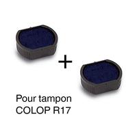 2 Cassette d'encre recharge pour tampon COLOP Printer R17 17mm Bleu