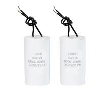 2 CBB60 450V 50/60Hz Condensateur de Démarrage, Condensateur de Moteur avec Fils, pour Pompe à Eau Piscine Compresseur Climatiseur Lave-Linge Générateur Machine (30μF)
