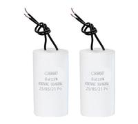 2 CBB60 450V 50/60Hz Condensateur de Démarrage, Condensateur de Moteur avec Fils, pour Pompe à Eau Piscine Compresseur Climatiseur Lave-Linge Générateur Machine (8μF)