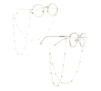 2 chaînes de lunettes,cordes à porter autour du cou.Adaptées aux lunettes de soleil et de lecture pour femmes et hommes.Peuvent servir de lanières pour masques, en forme de collier,argent +or.