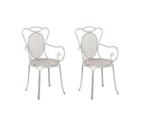 2 Chaises de Jardin Terrasse ou Blacon Type Bistro en Métal Gris Design Classique et Romantique Beliani