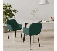 2× Chaises de Salle à Manger Gris Clair Velours Dîners Cuisine Repas vidaXL