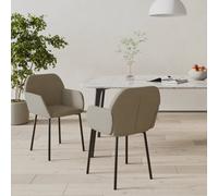 2× Chaises de Salle à Manger Gris Clair Velours Dîners Cuisine Repas vidaXL