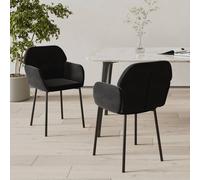 2× Chaises de Salle à Manger Gris Clair Velours Dîners Cuisine Repas vidaXL