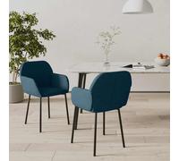 2× Chaises de Salle à Manger Gris Clair Velours Dîners Cuisine Repas vidaXL