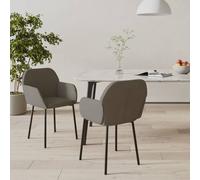 2× Chaises de Salle à Manger Gris Clair Velours Dîners Cuisine Repas vidaXL