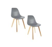 Toilinux - 2 Chaises design scandinave à coque Holga - Gris - Holga Gris G