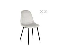 - 2 Chaises design velours Giulia - Gris clair - Giulia