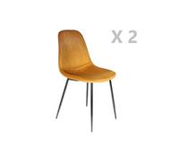 - 2 Chaises design velours Giulia - Jaune moutarde - Giulia