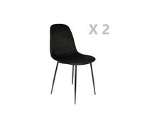 - 2 Chaises design velours Giulia - Noir - Giulia