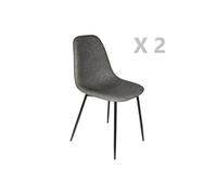Chaise The Home Deco Factory - 2 Chaises design vintage Amber - Gris - Amber