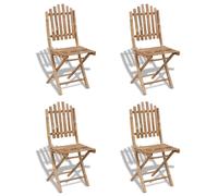vidaXL Chaises pliables en bambou Lot de 4 pour jardin et terrasse