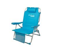 2 Chaises Pliante avec Repose-Tête Aktive 49 x 80 x 58 cm Bleu Bleu G
