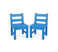 Costway Lot De 2 Chaises Pour Enfants En Plastique Pe - 34 X 33 X 57 Cm (L X L X H) Bleu Multicolore