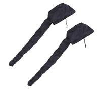2 Chapeaux Chauffants pour Cheveux à Tube Long, Noir, 190t | Connexion Élastique et Cordon Ajustable, Maintien Sûr, Usage Salon à Domicile ou Voyage, pour Mèches Bou s